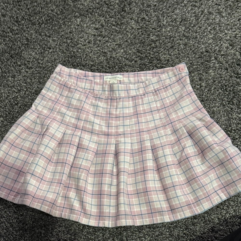 Aeropostale Pink Plaid Skater Skirt
